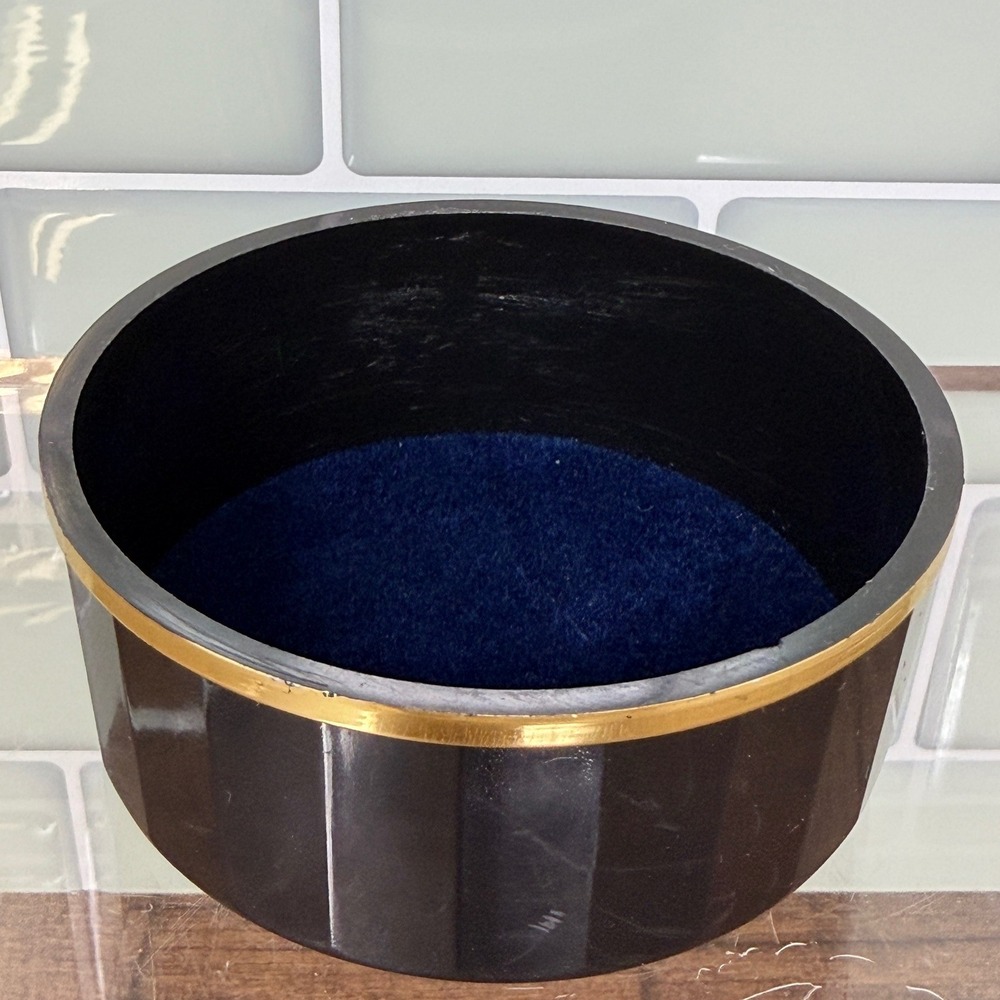 VTG Ariki New Zealand Paua Shell Trinket Box‎ Coastal Grandma Black Resin Map - Picture 7 of 12